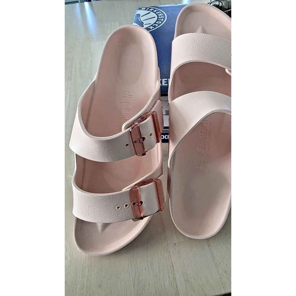 BIRKENSTOCK Womens Arizona Stealth Buckle Light Rose Shoes 9  New